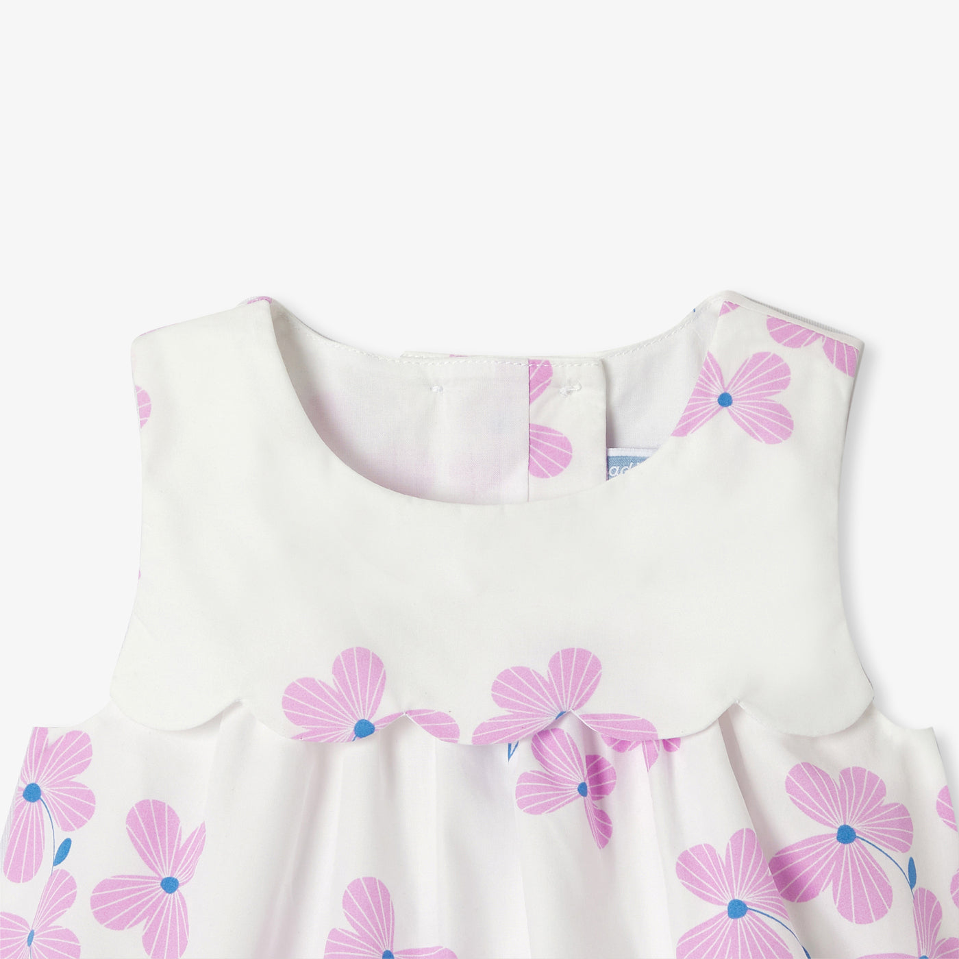 Baby girl poplin shorts set - blanc/rose