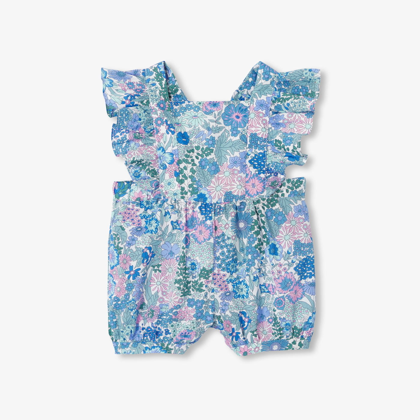Baby girl jumpsuit in Liberty fabric - bleu/multico