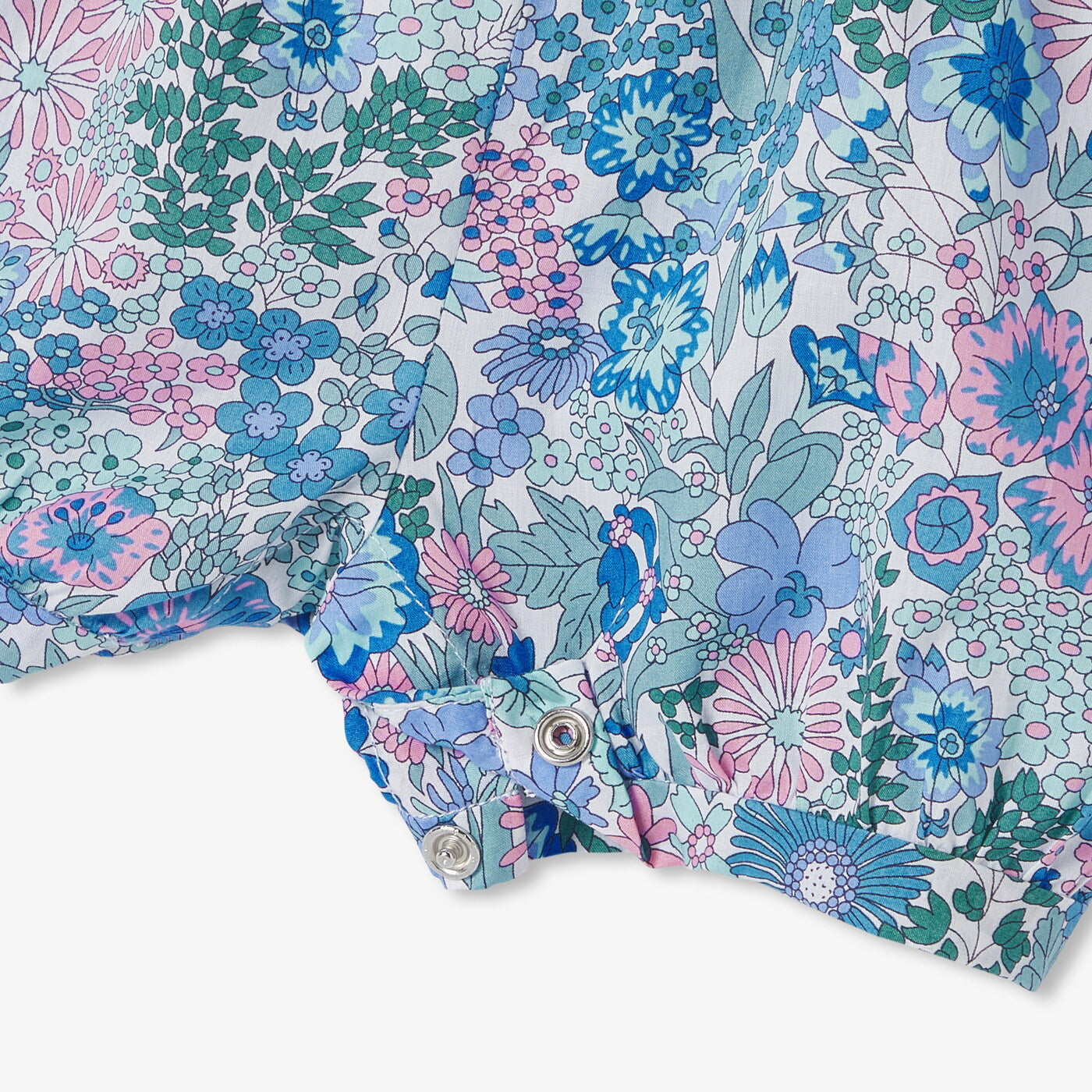 Baby girl jumpsuit in Liberty fabric - bleu/multico