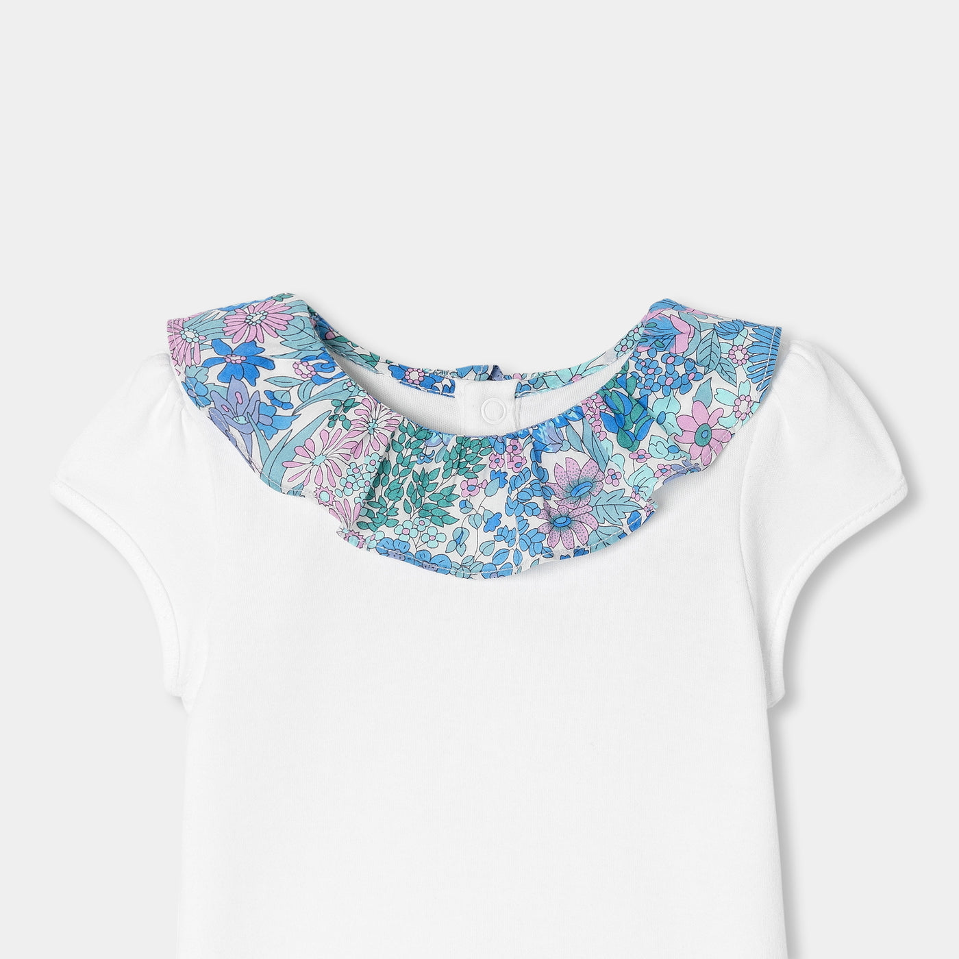 Baby girl short-sleeved cotton bodysuit - blanc jacadi