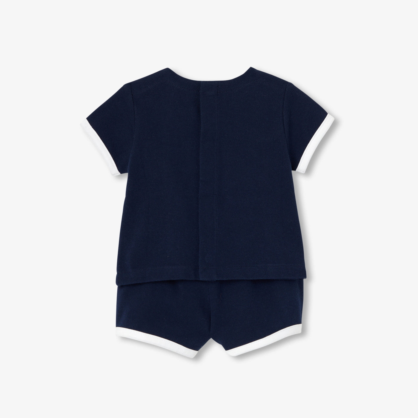 Baby cotton piqué set - marine clair