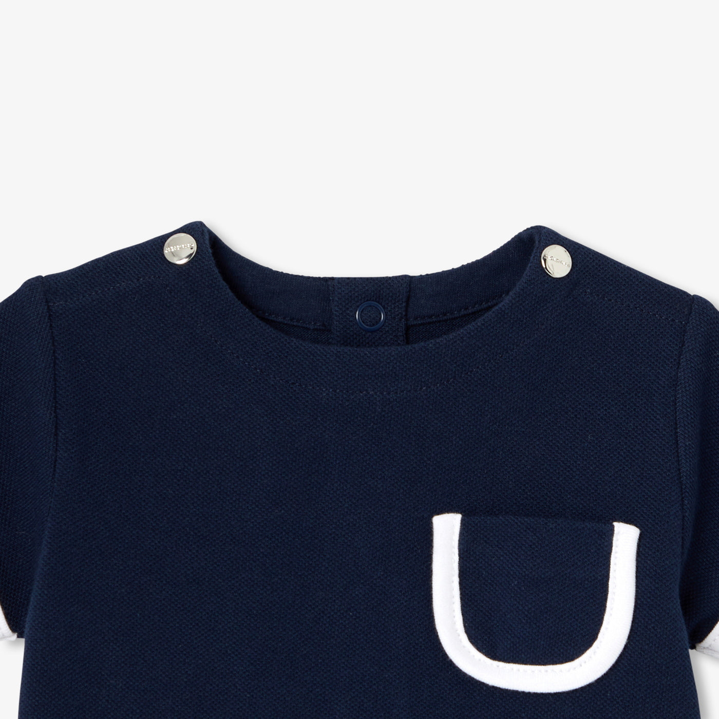 Baby cotton piqué set - marine clair