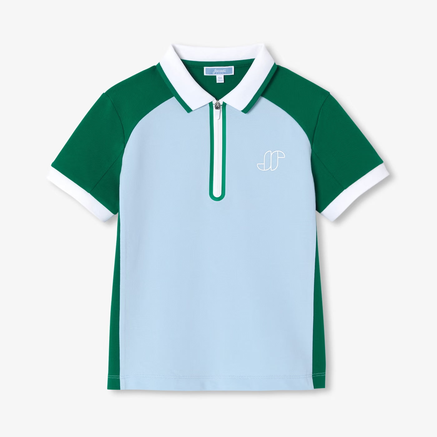 Boy cotton piqué polo shirt - bleu/vert