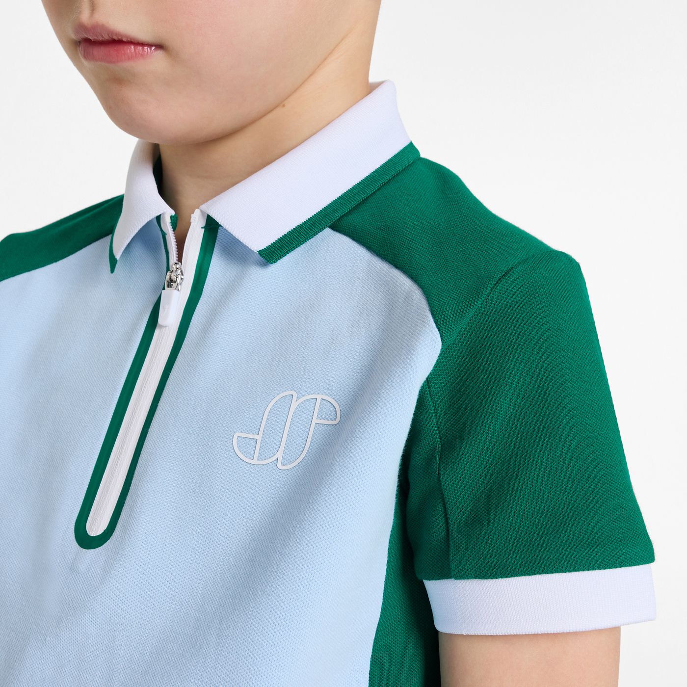 Boy cotton piqué polo shirt - bleu/vert