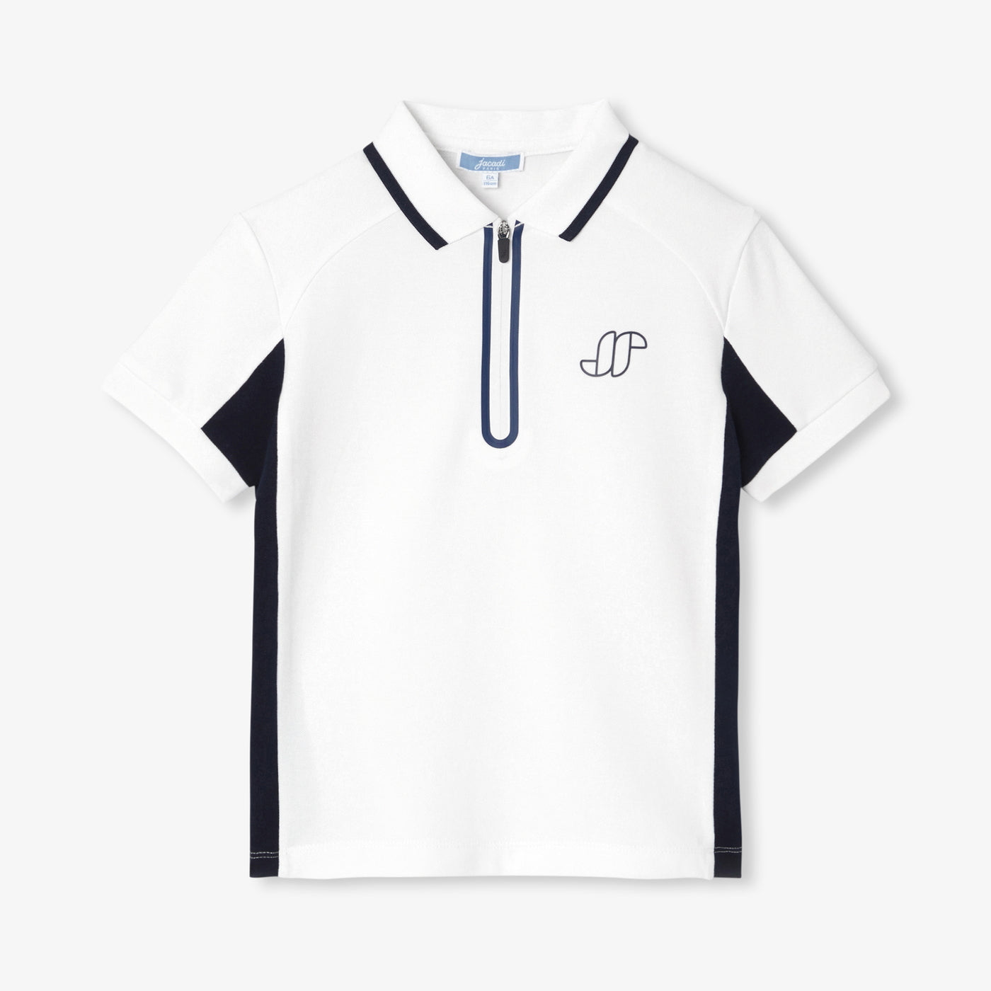 Boys' cotton piqué polo shirt - blanc jacadi