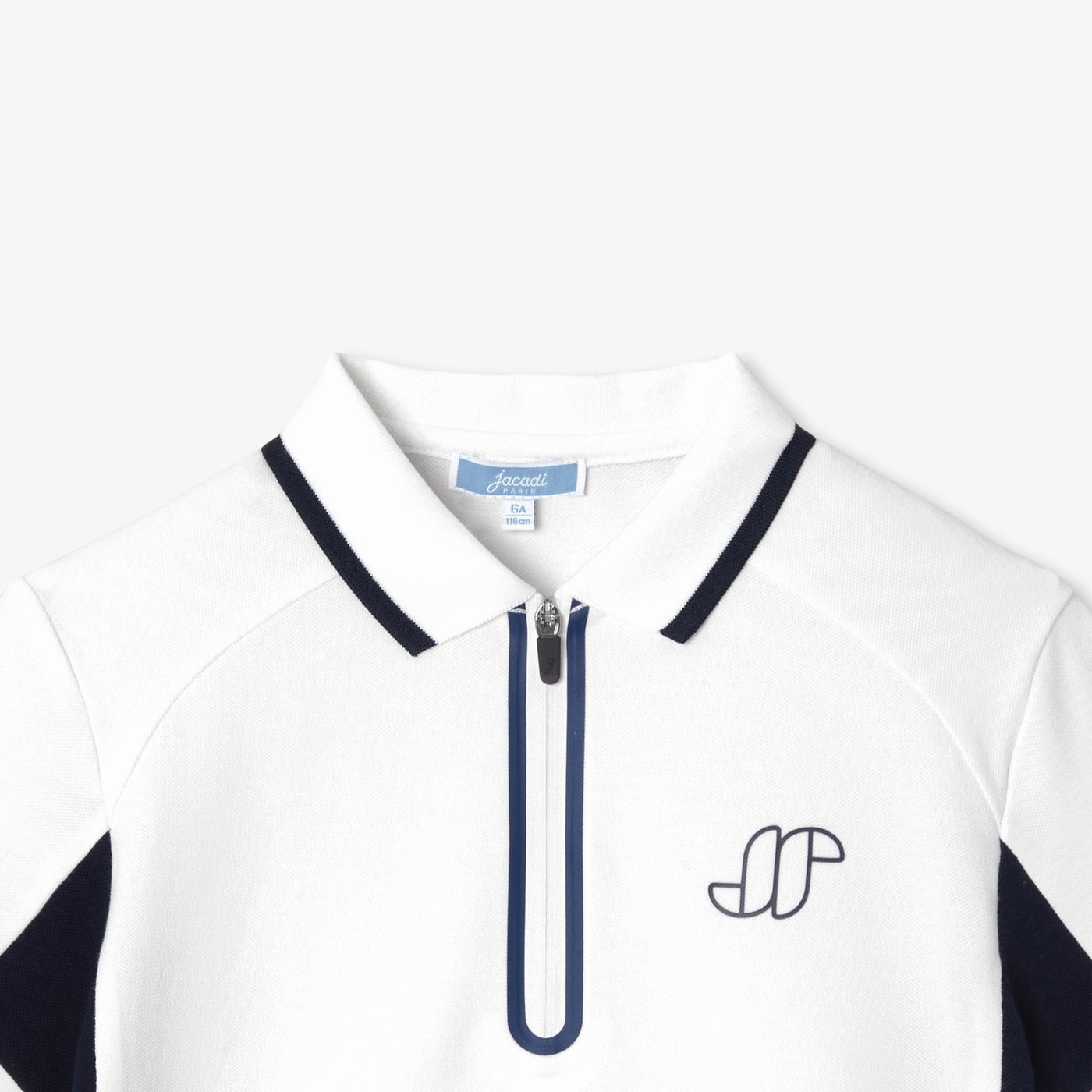 Boys' cotton piqué polo shirt - blanc jacadi
