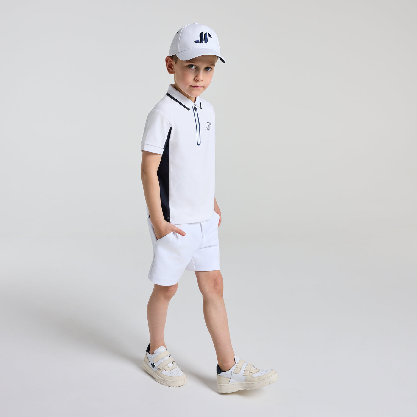 Boys' cotton piqué polo shirt - blanc jacadi