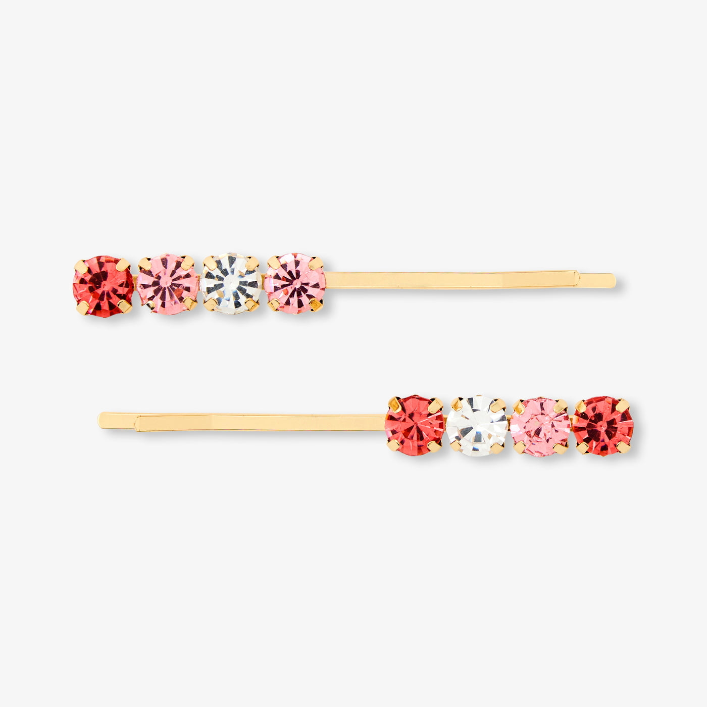 Girl pair of gold hair clips - multico