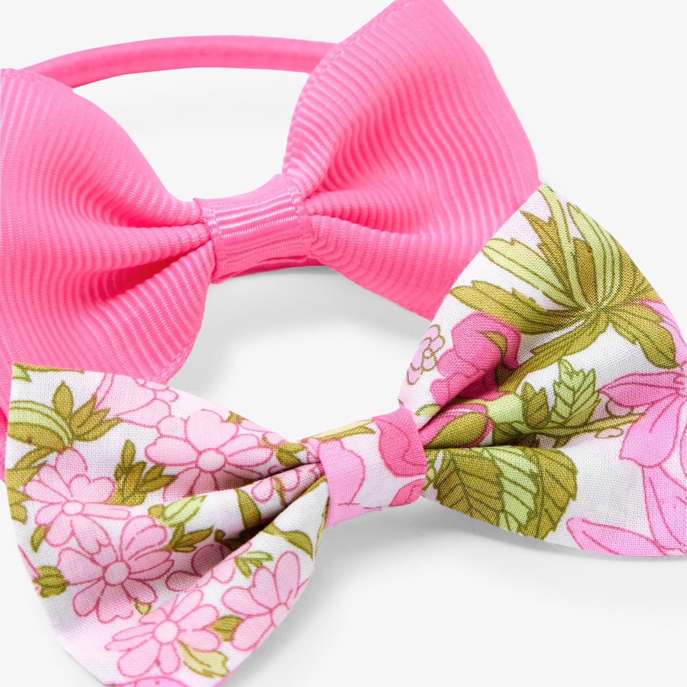 Girl pair of hair ties with bows - rose/multico