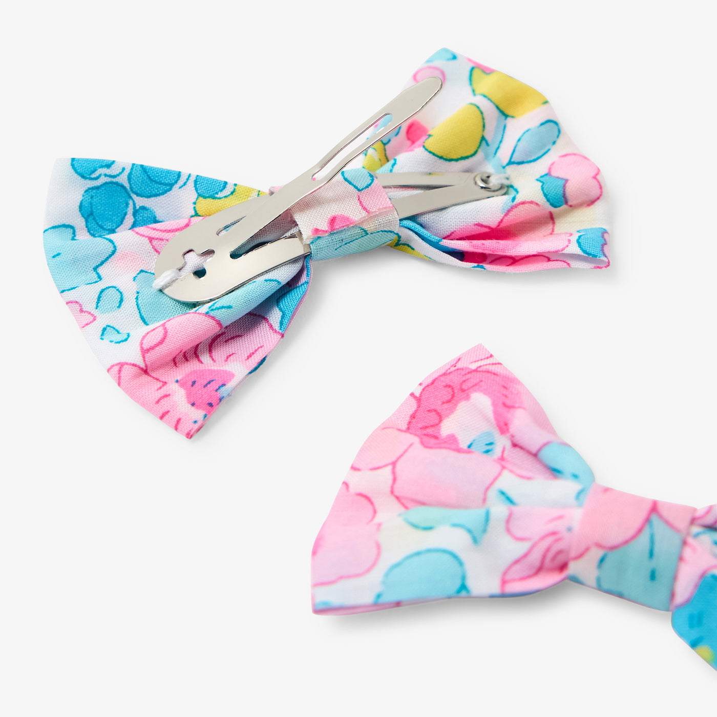 Girl pair of Liberty fabric hair clips - blanc/multico