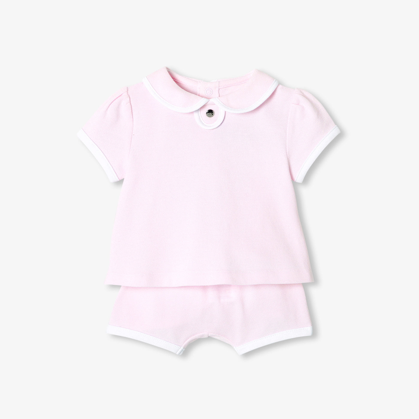 Baby girl set in cotton piqué - rose pale jacadi