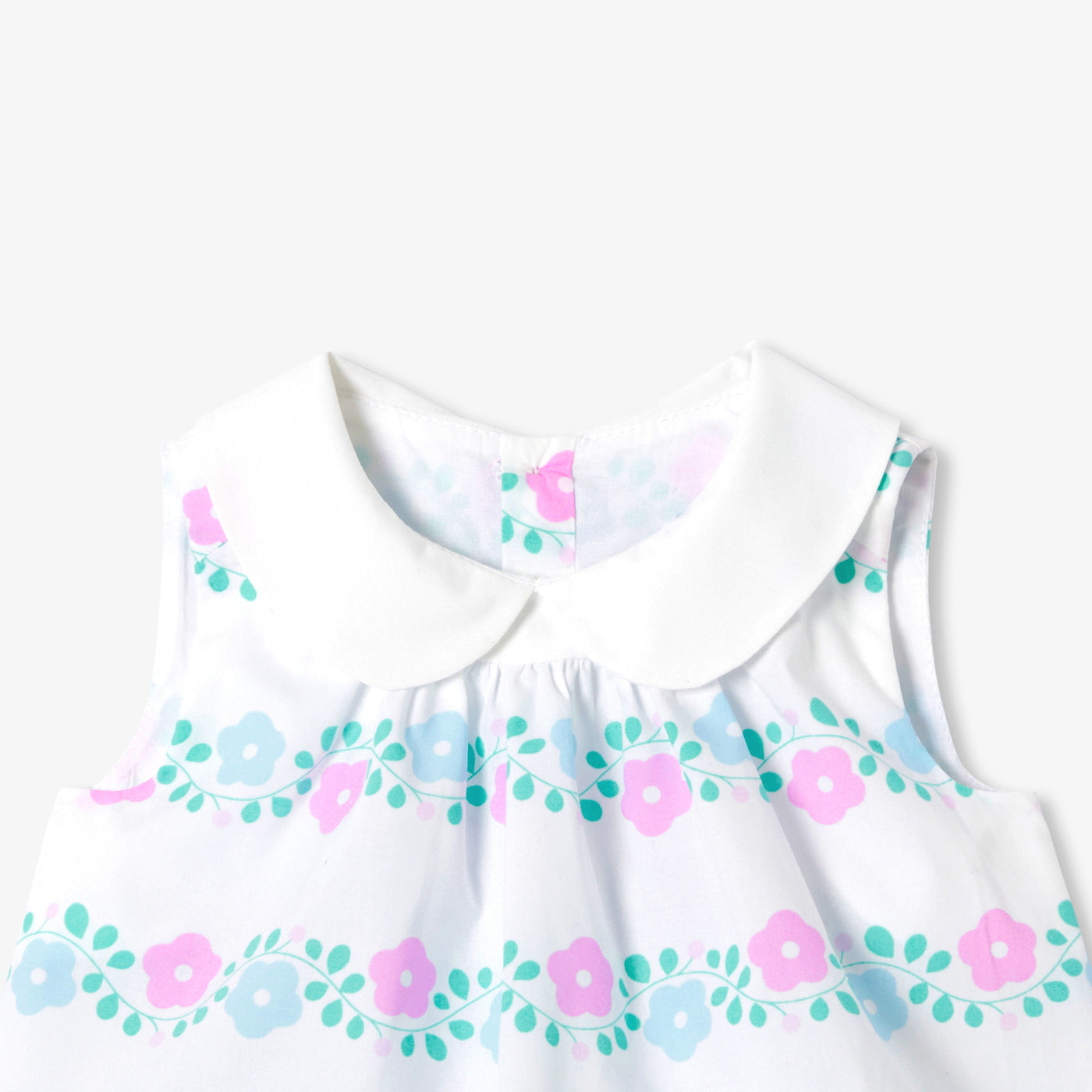 Baby girl ensemble in printed poplin - blanc/multico