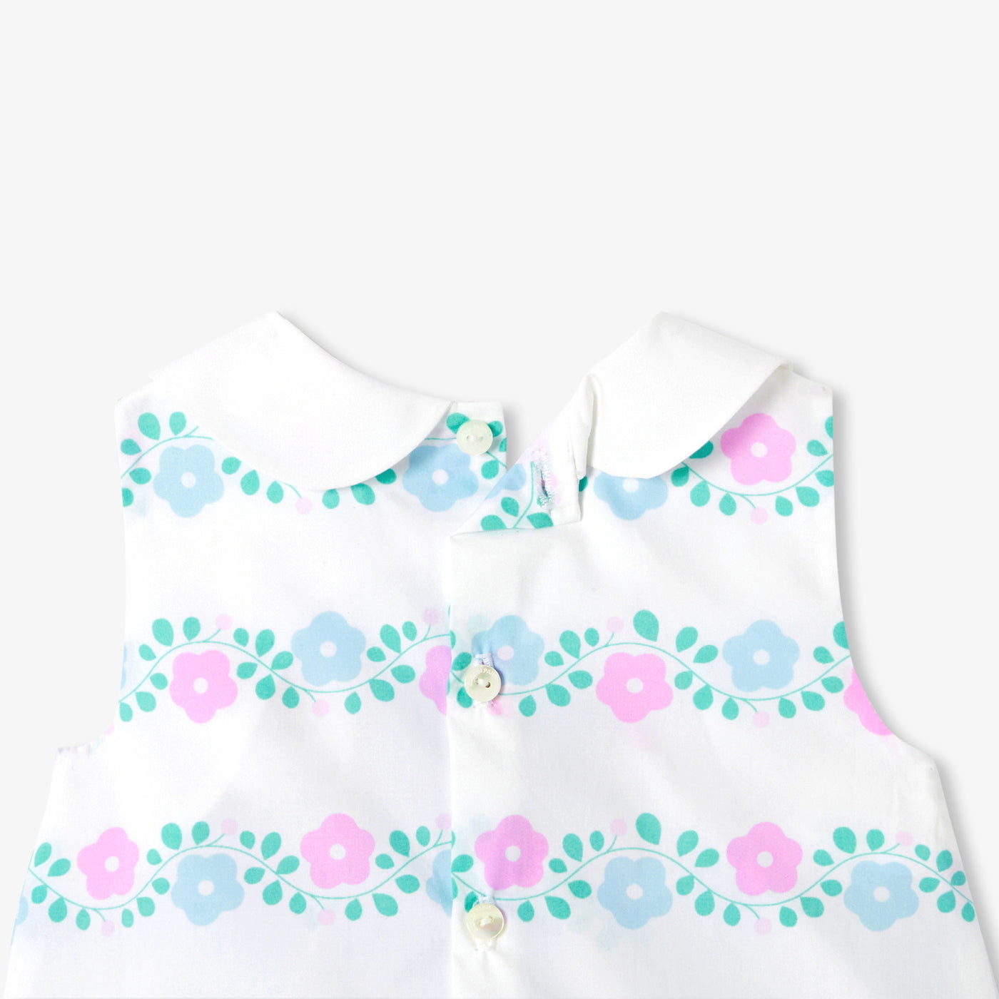 Baby girl ensemble in printed poplin - blanc/multico