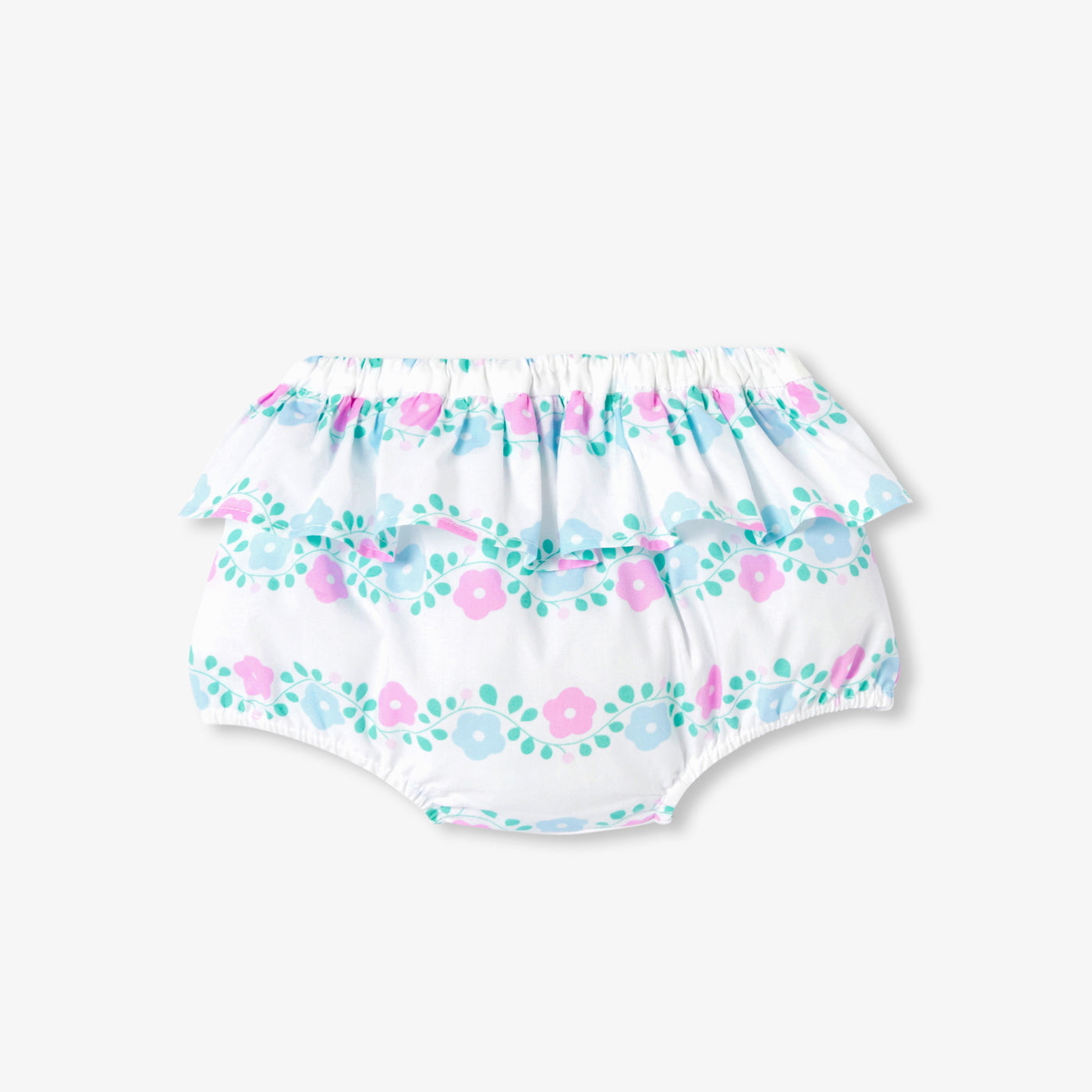 Baby girl ensemble in printed poplin - blanc/multico