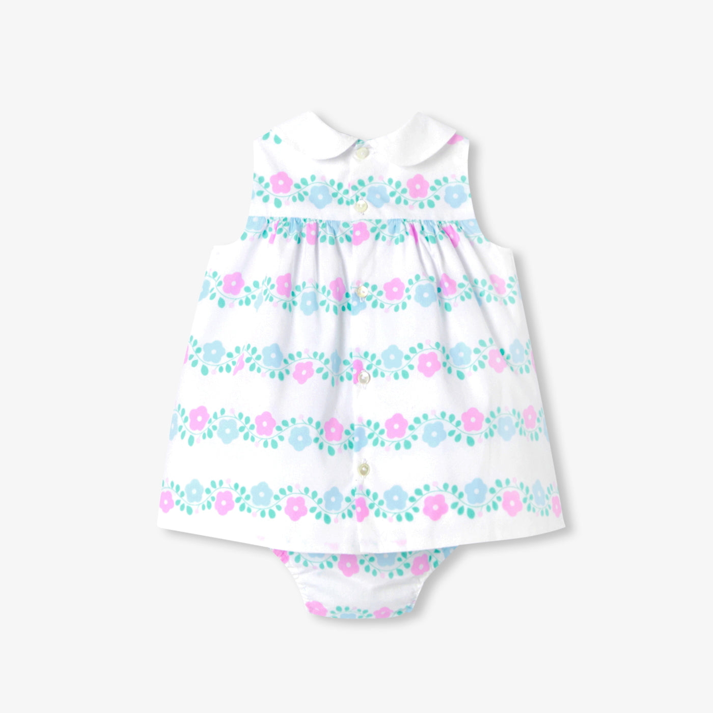 Baby girl dress in poplin - blanc/multico
