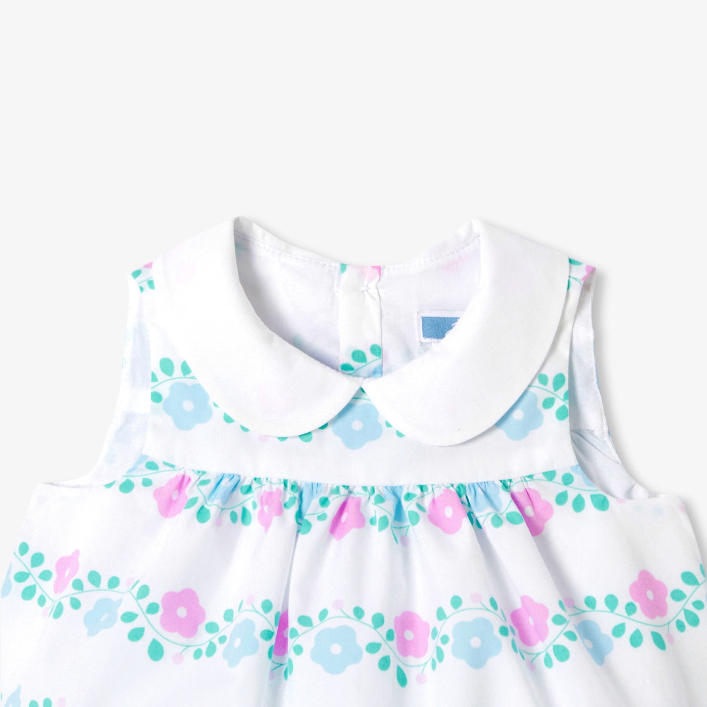 Baby girl dress in poplin - blanc/multico