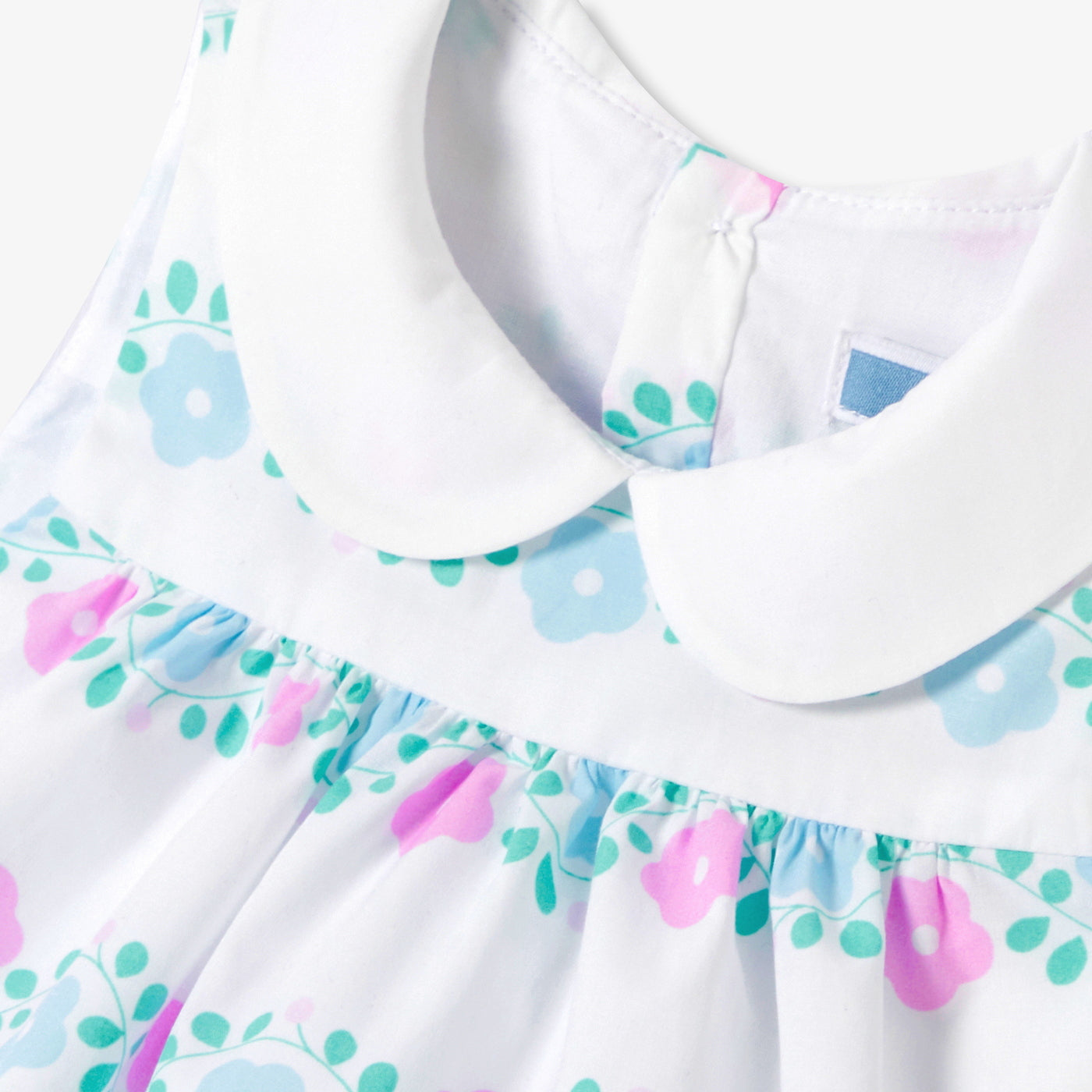 Baby girl dress in poplin - blanc/multico