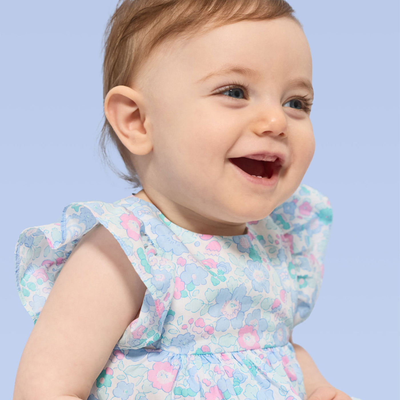 Baby girl dress in Liberty fabric - multico