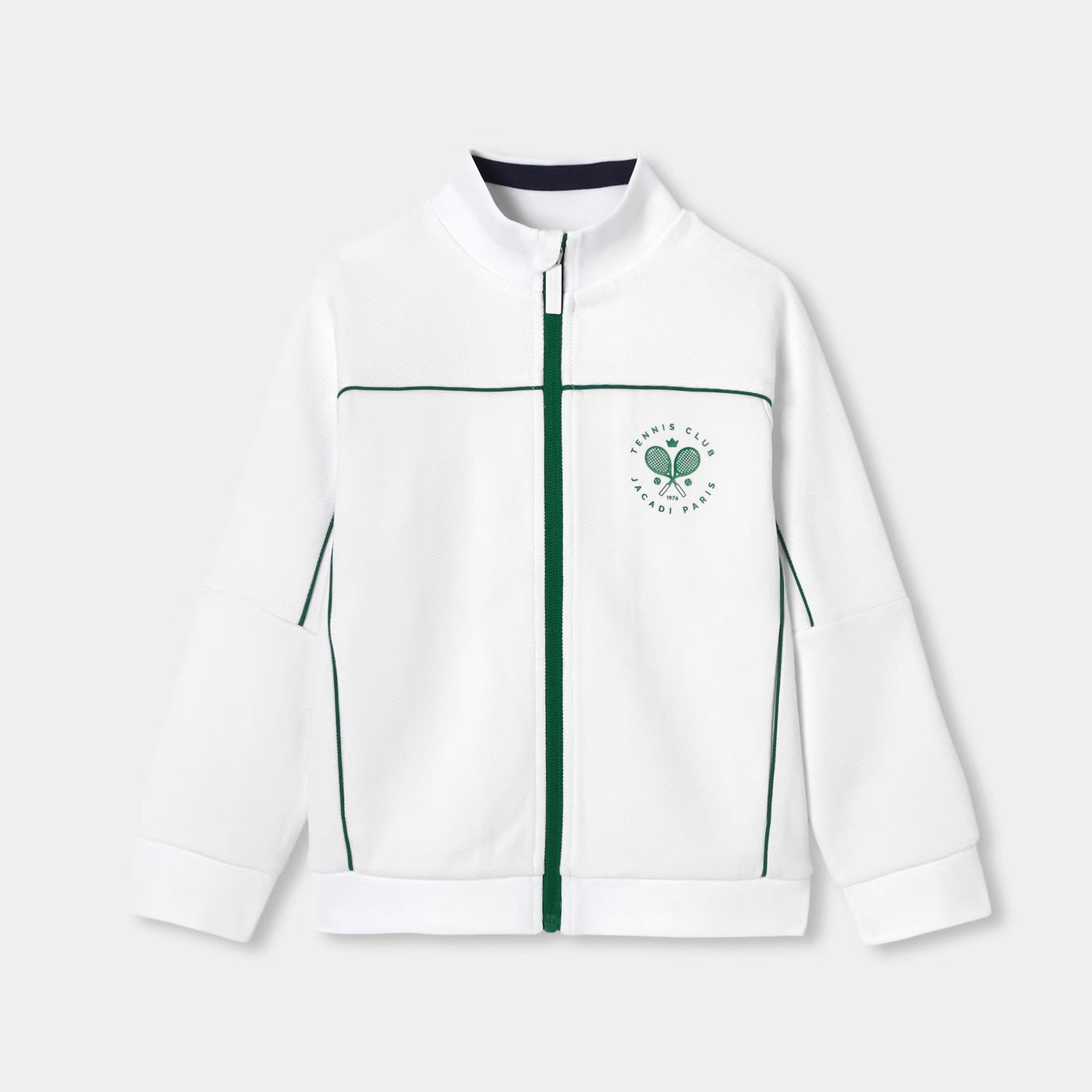 Boy piqué knit zip-up sweatshirt - blanc jacadi