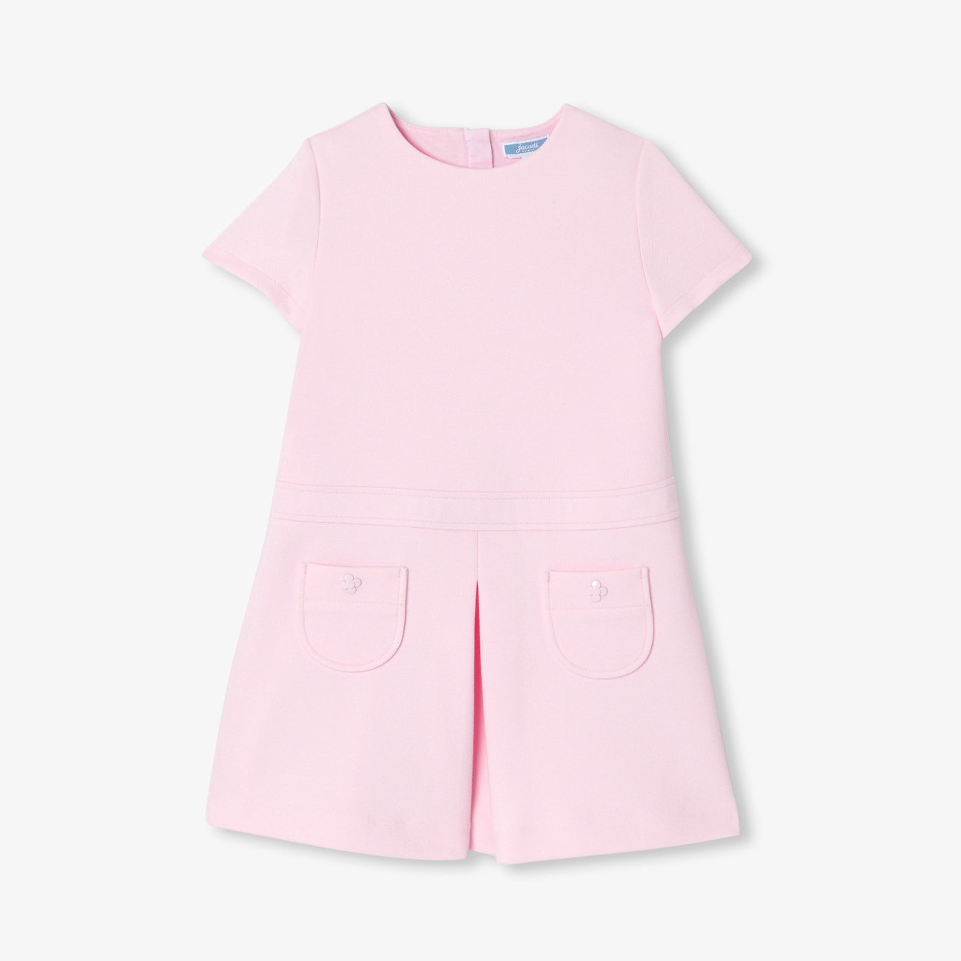 Girl piqué knit dress - rose poudre jacadi