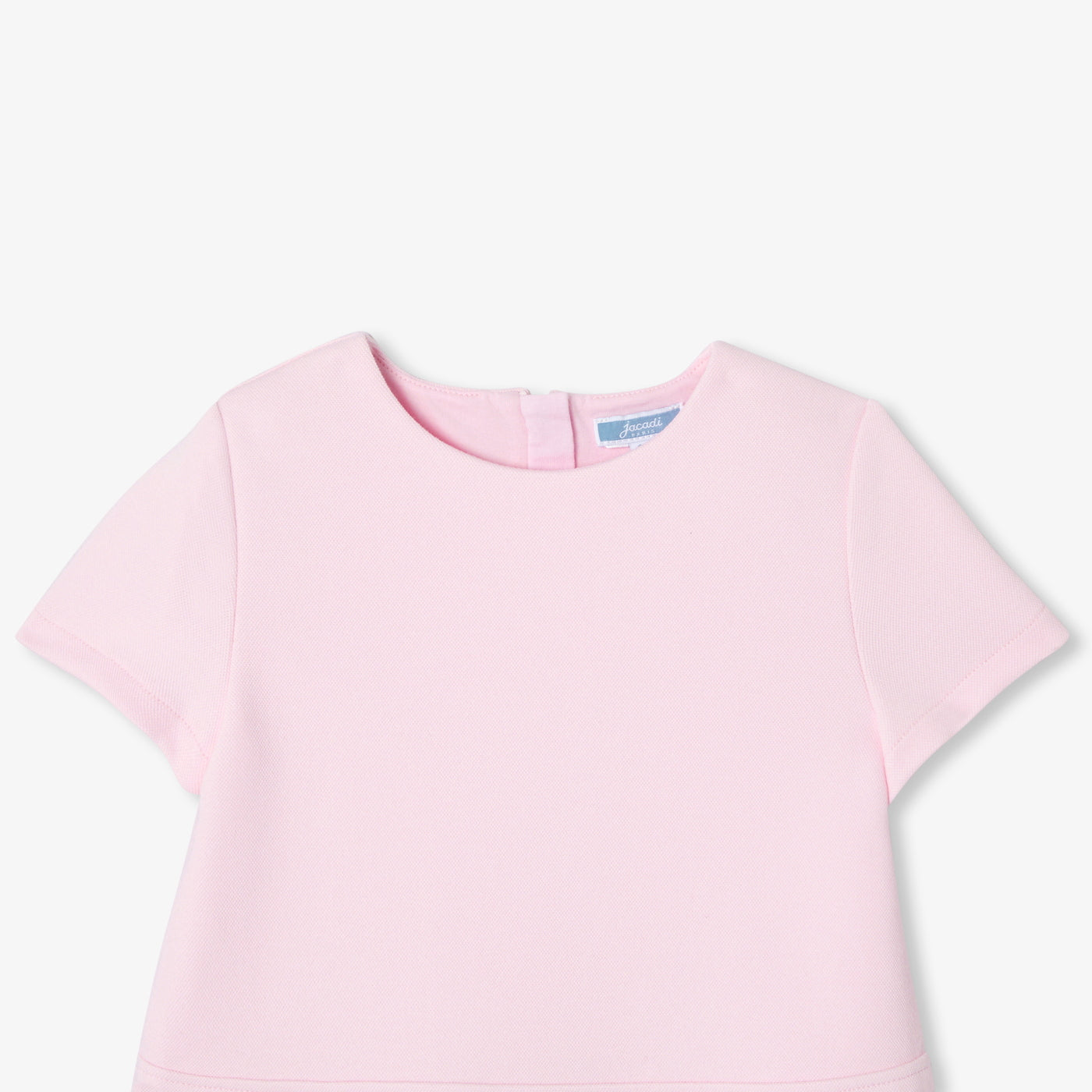 Girl piqué knit dress - rose poudre jacadi