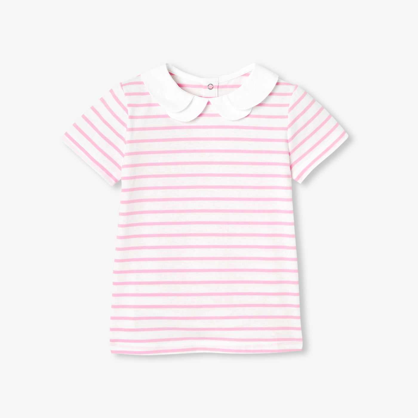Girl striped polo shirt - blanc/rose