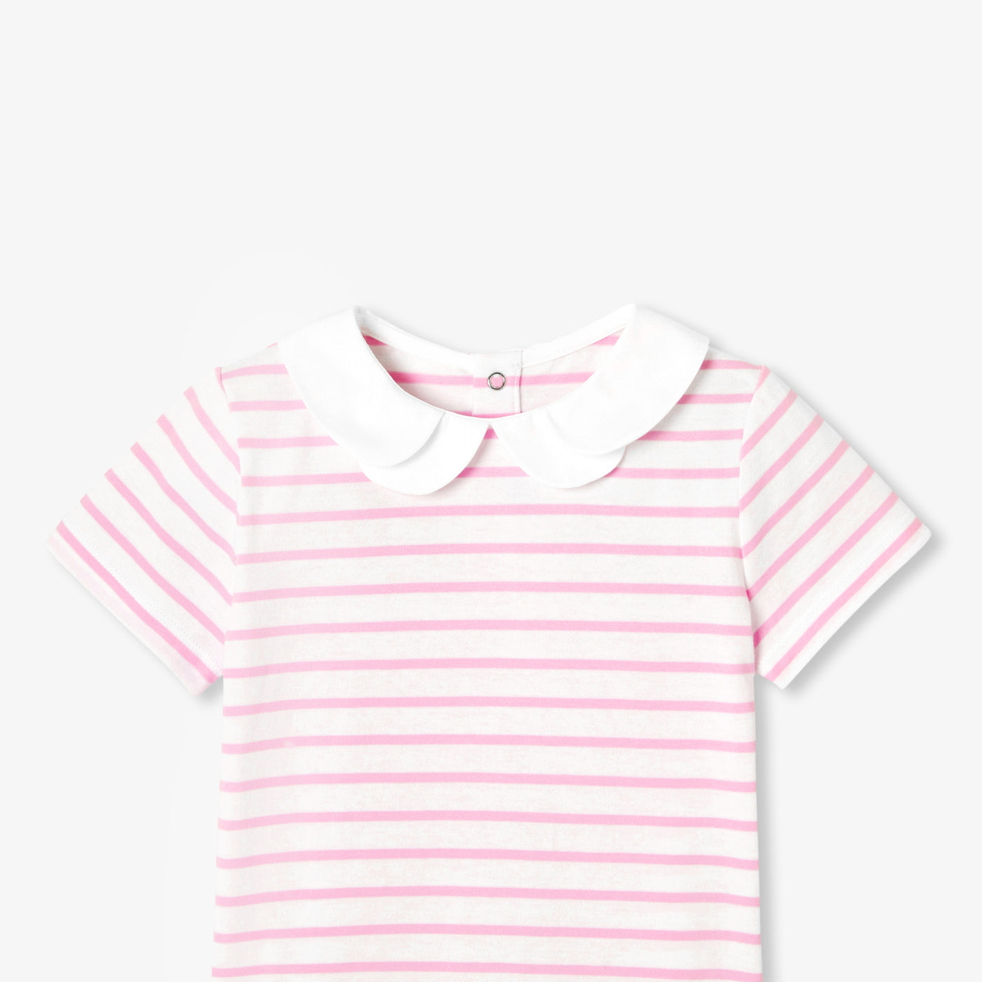 Girl striped polo shirt - blanc/rose