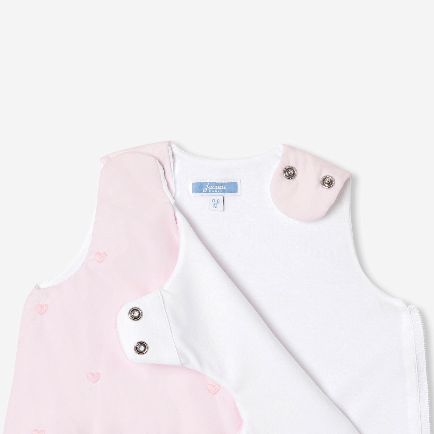 0-6 months embroidered poplin sleeping bag - rose dragee