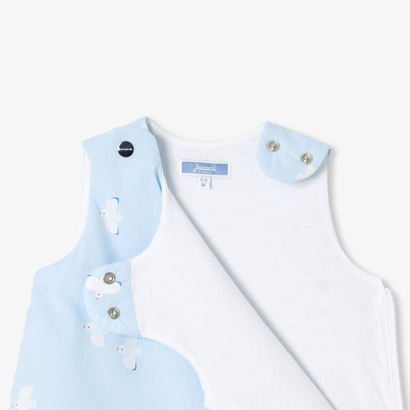 0-6 months poplin cotton sleeping bag - bleu/blanc
