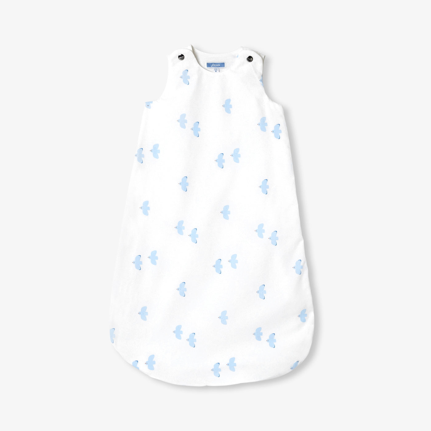 0-6 months summer sleeping bag in cotton poplin - blanc/bleu