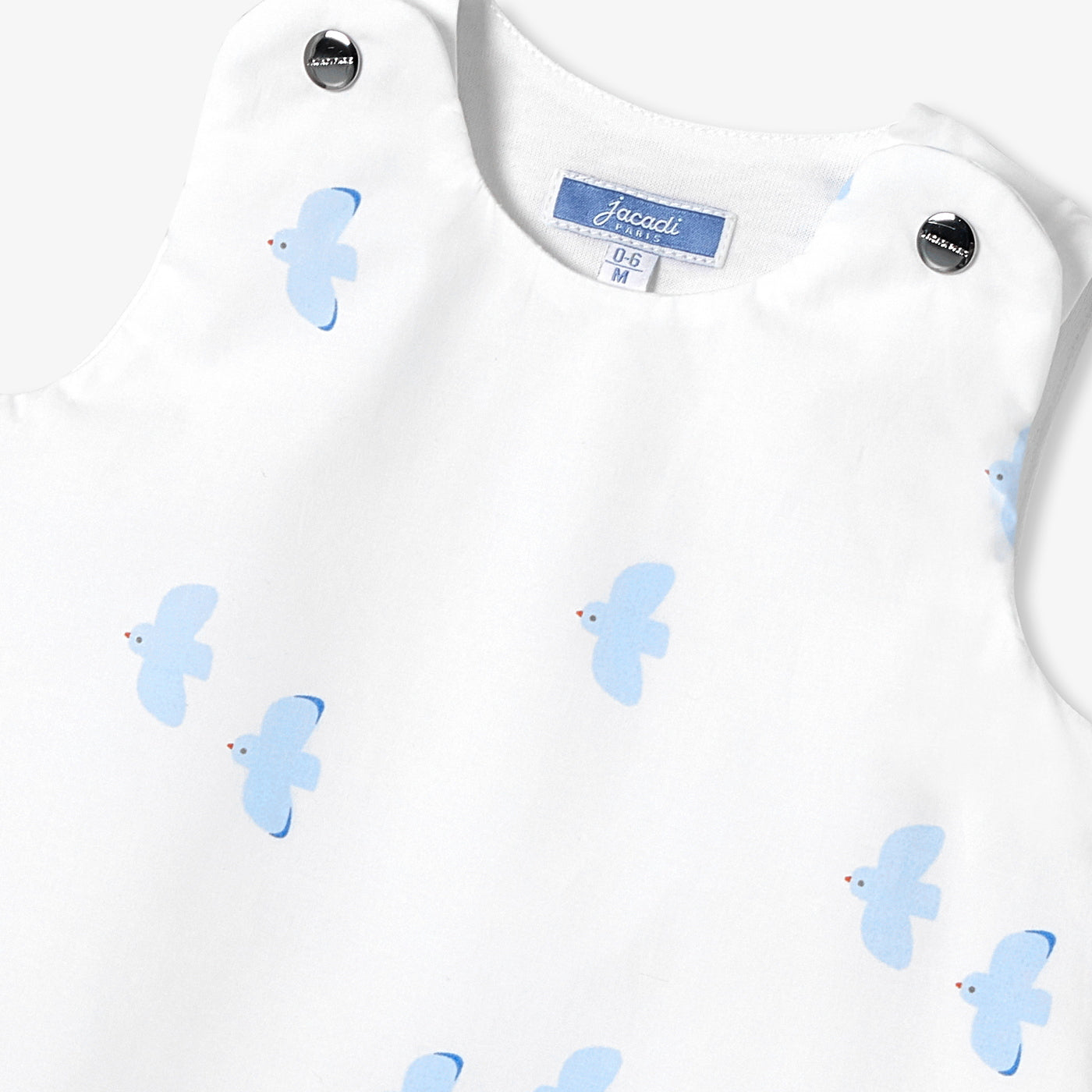 0-6 months summer sleeping bag in cotton poplin - blanc/bleu