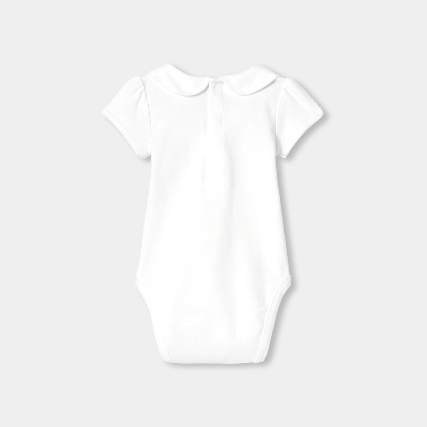 Baby girl short-sleeved interlock cotton bodysuit - blanc jacadi