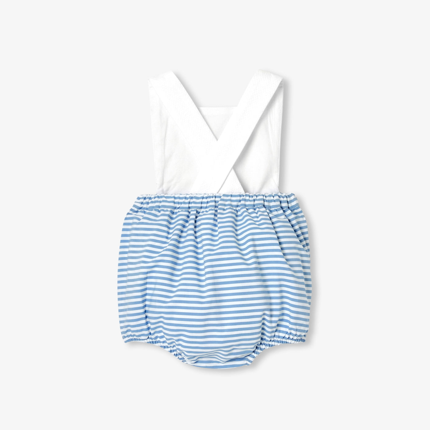 Baby boy cotton romper - blanc/bleu