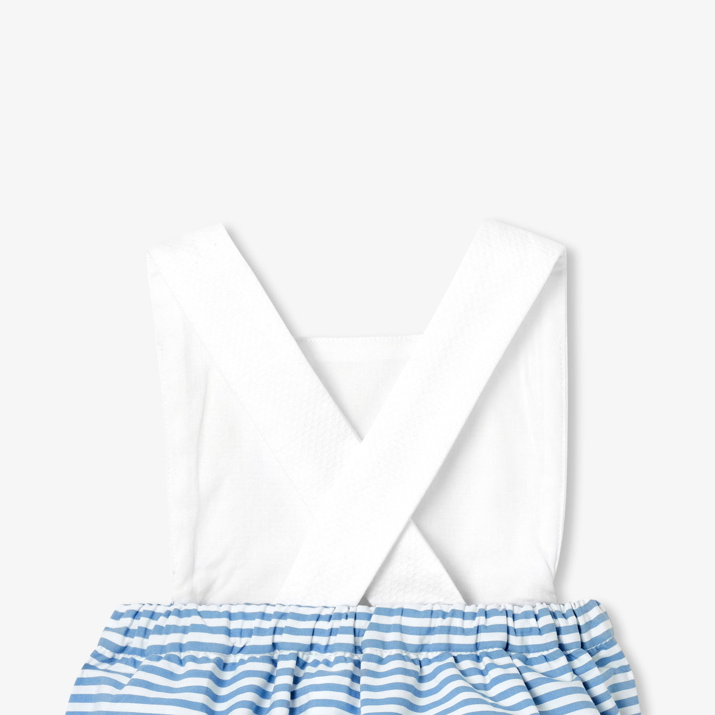 Baby boy cotton romper - blanc/bleu