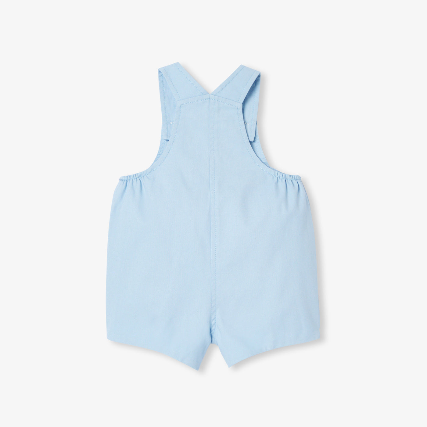 Baby short dungarees in cotton twill - bleu toile