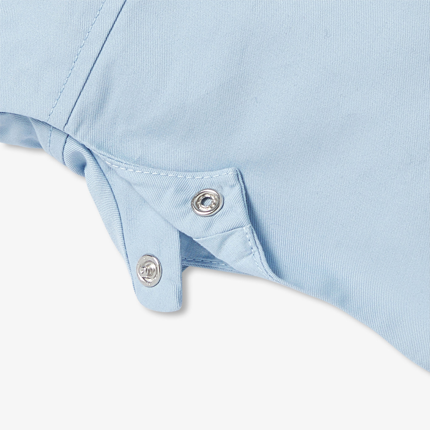 Baby short dungarees in cotton twill - bleu toile