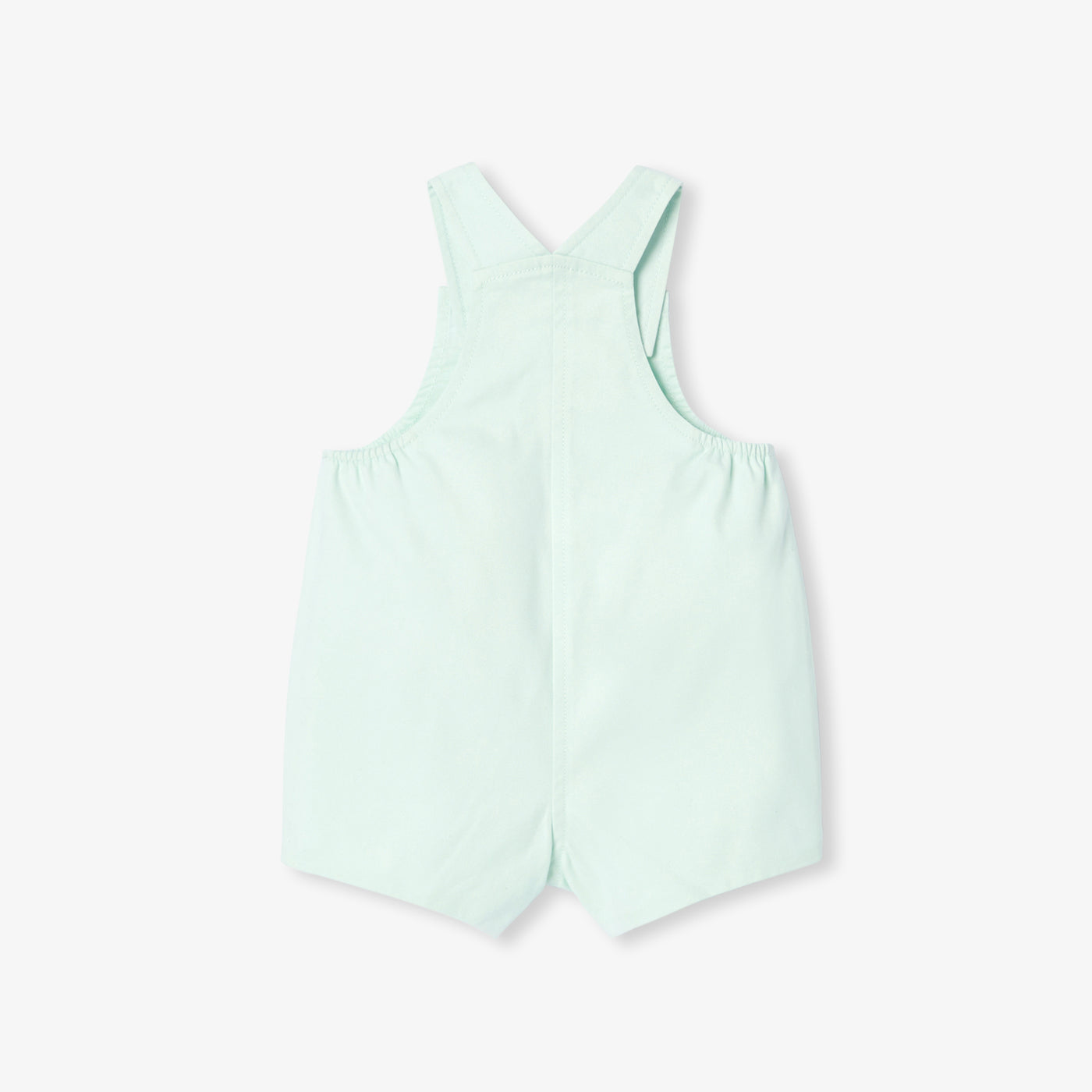 Baby short dungarees in cotton twill - vert pale