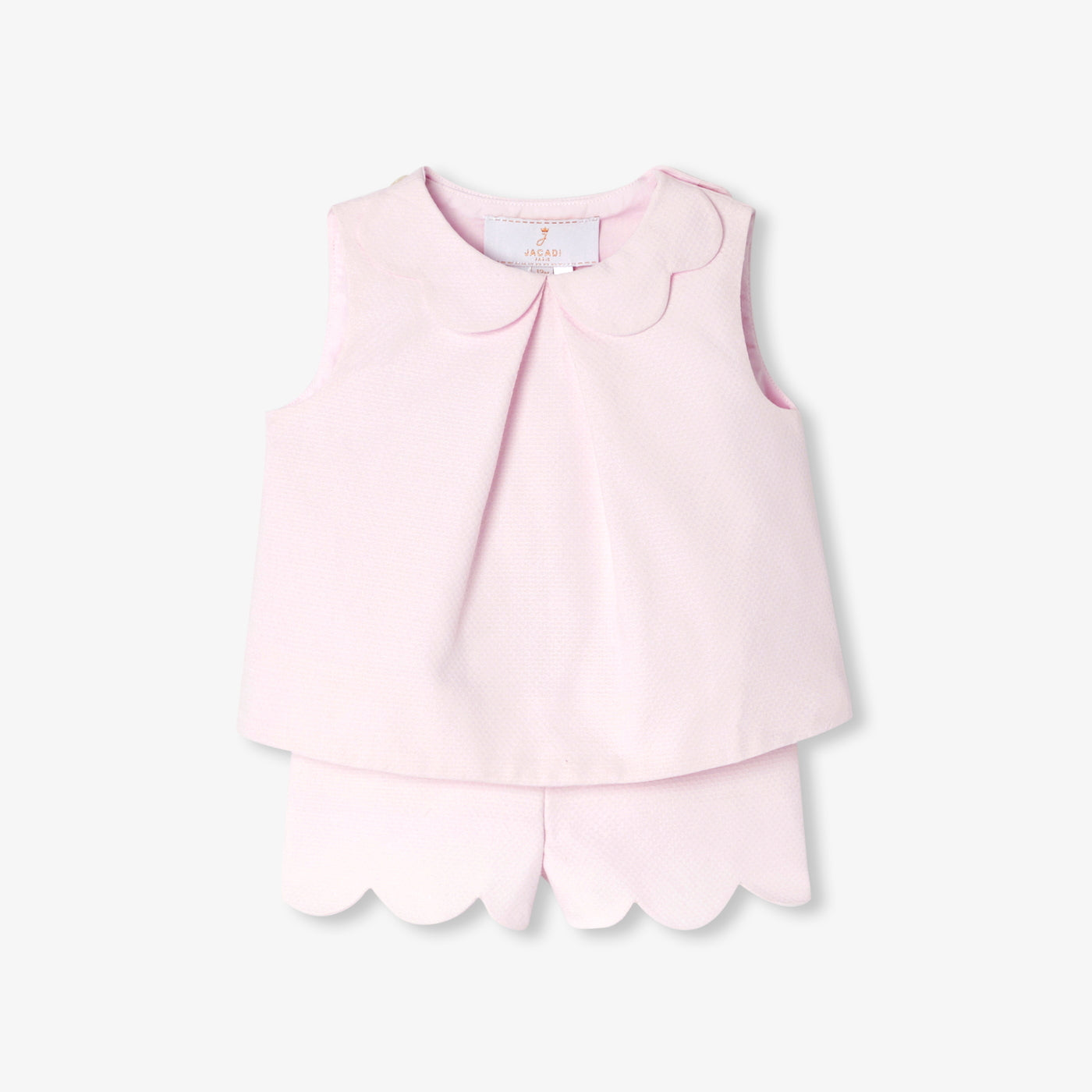 Baby girl ceremony ensemble - rose poudre jacadi