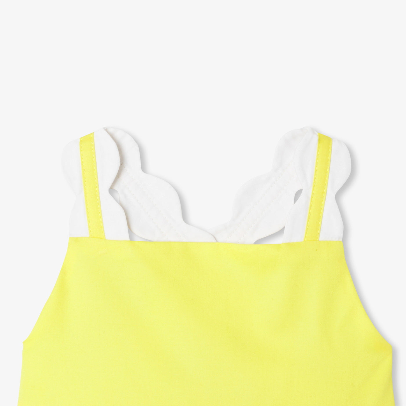 Baby girl poplin ceremony dress - blanc/jaune