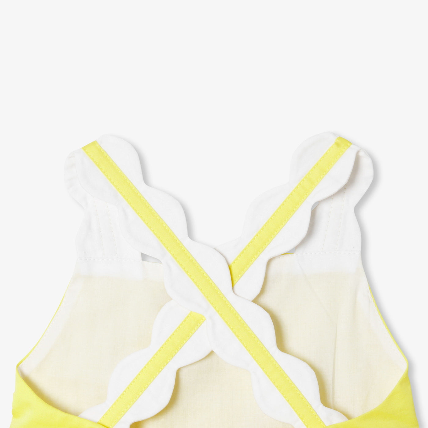 Baby girl poplin ceremony dress - blanc/jaune