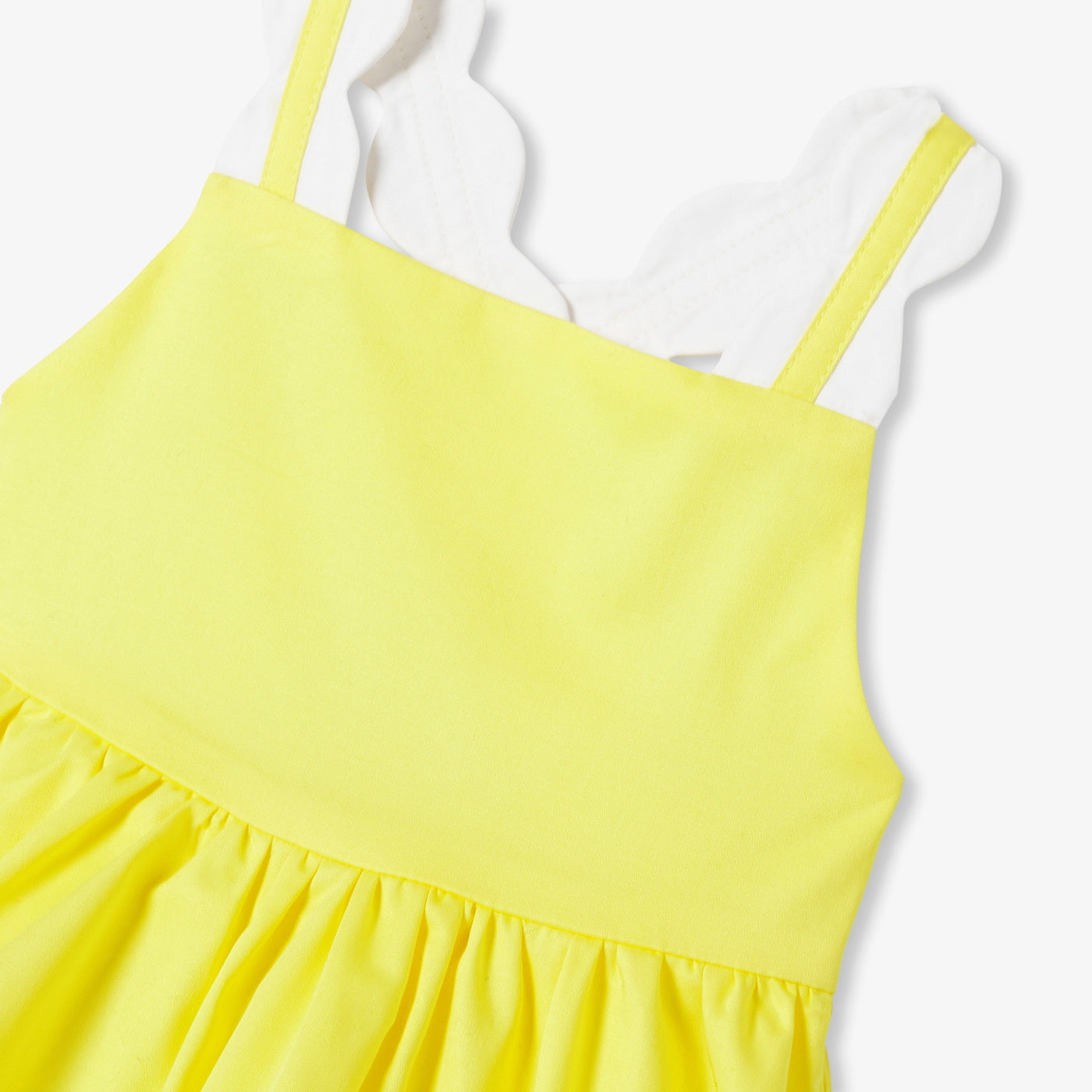 Baby girl poplin ceremony dress - blanc/jaune