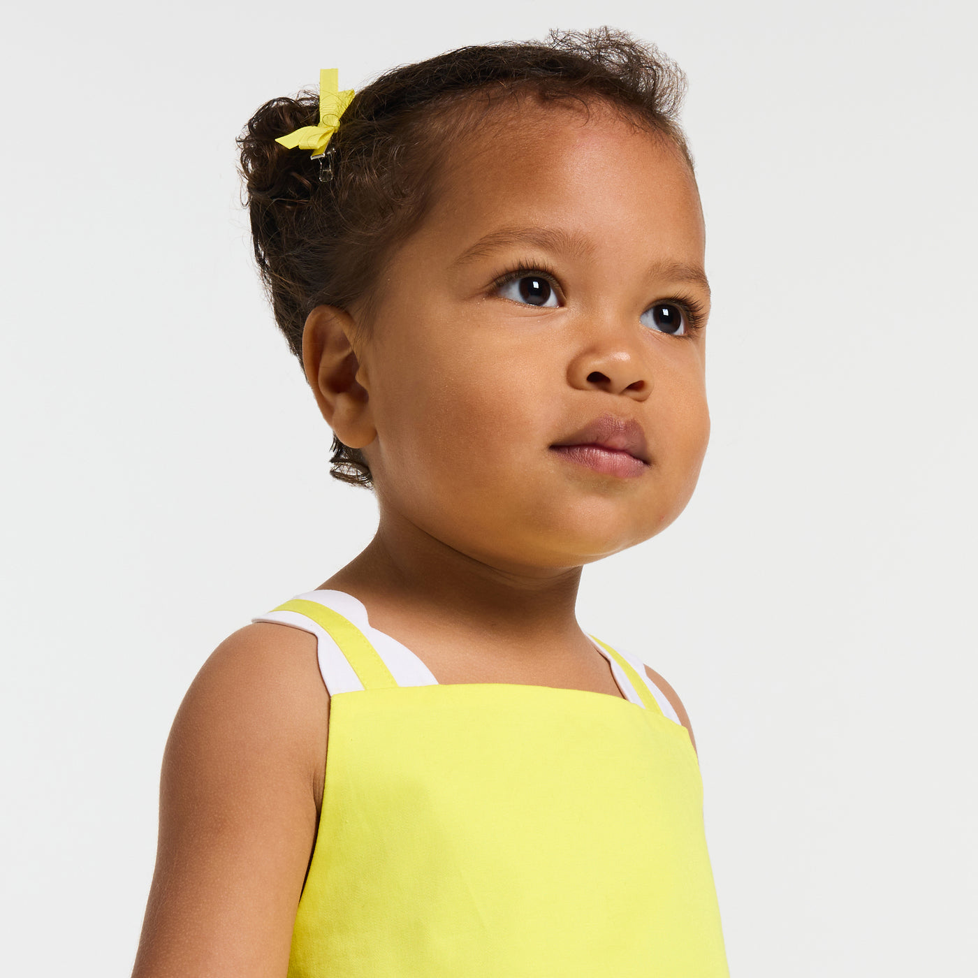 Baby girl poplin ceremony dress - blanc/jaune