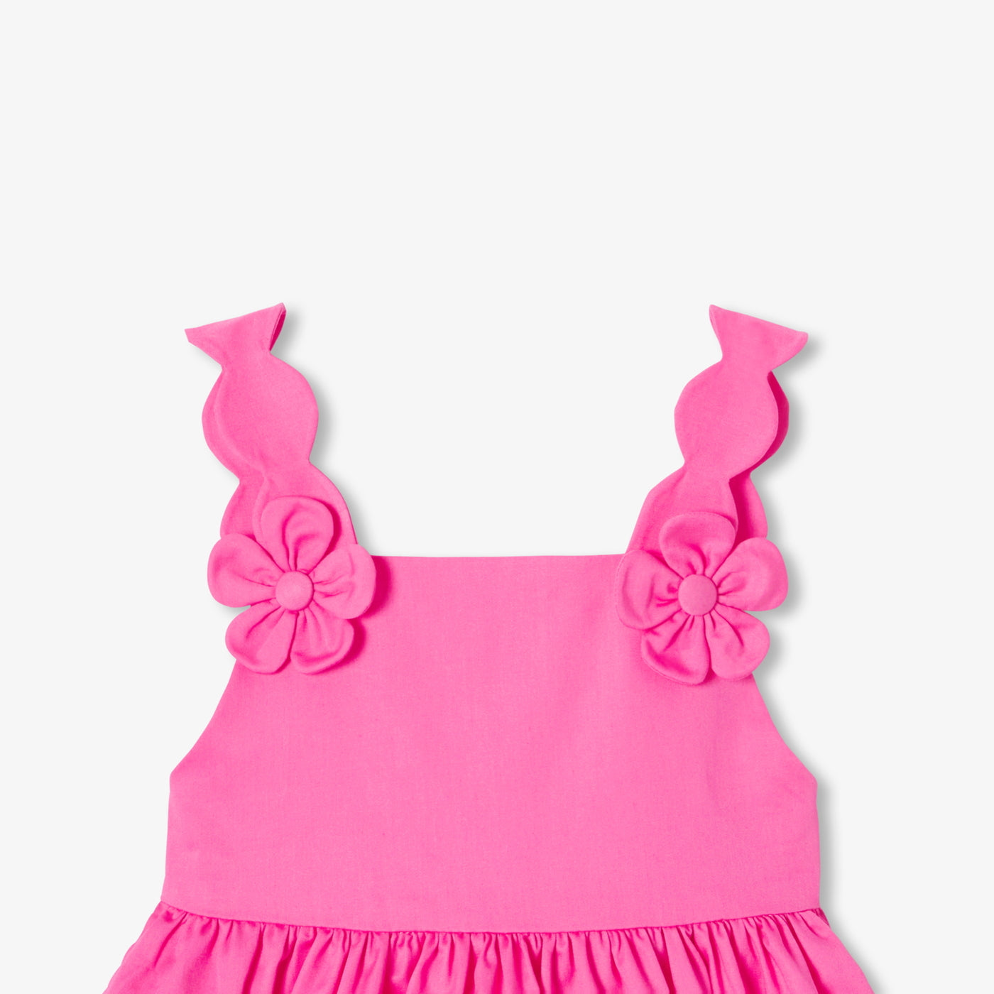 Baby girl cotton satin ceremony dress - fuschia clair