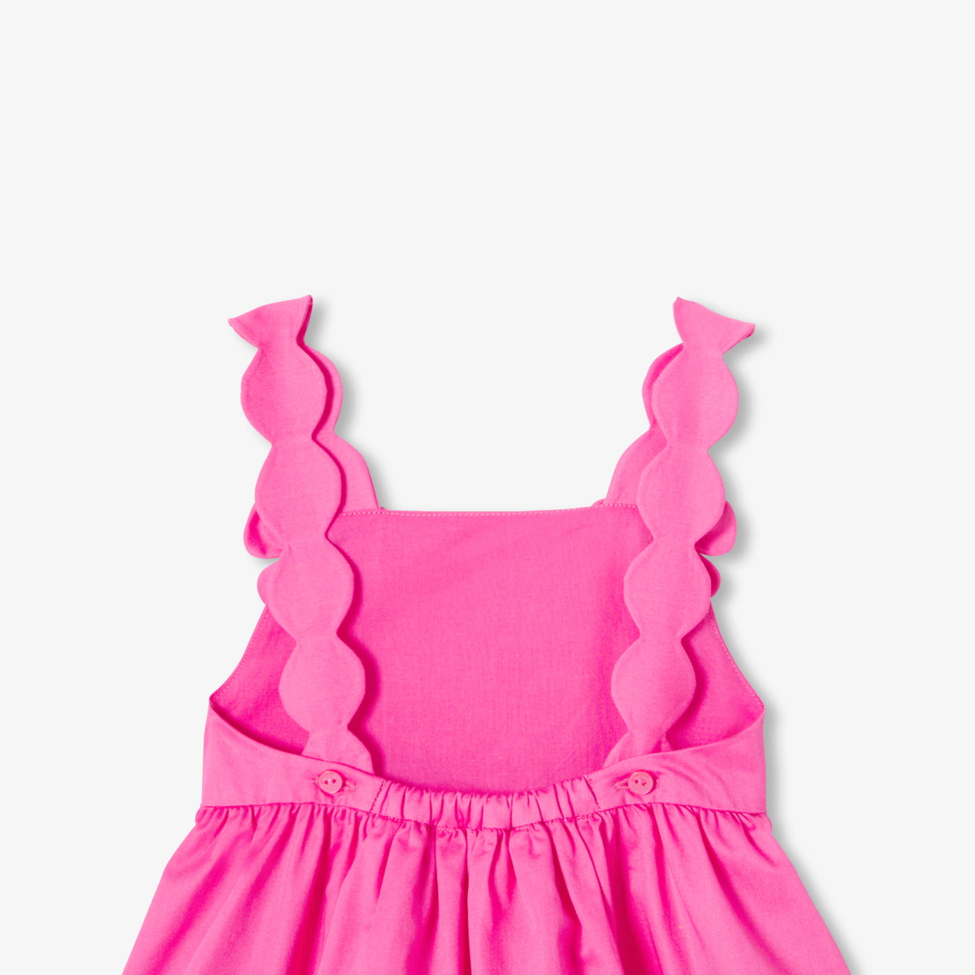 Baby girl cotton satin ceremony dress - fuschia clair