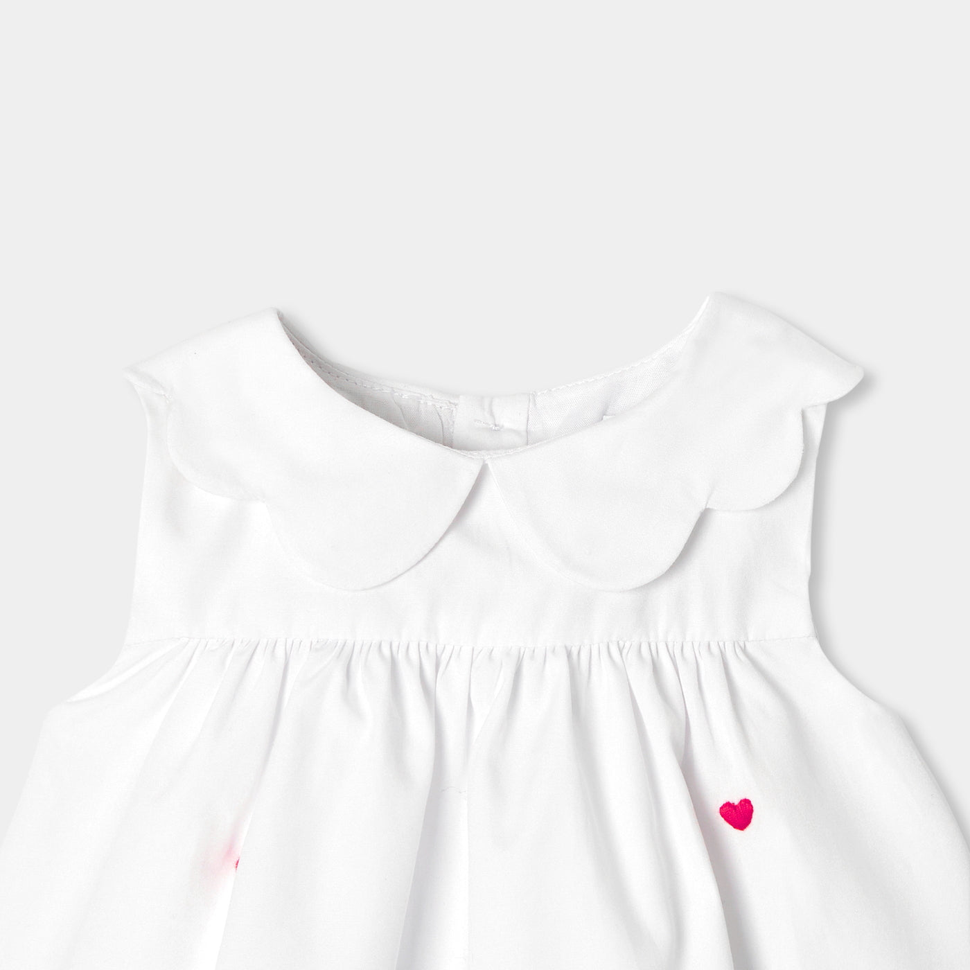 Baby girl embroidered poplin dress - blanc/multico
