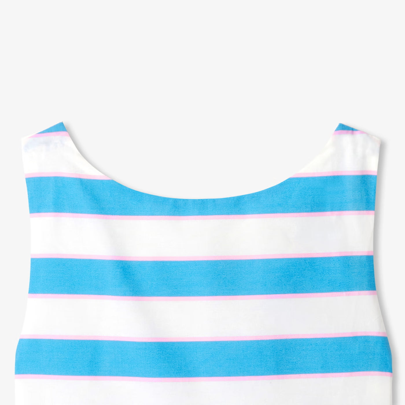 Girl striped poplin dress - bleu/multico