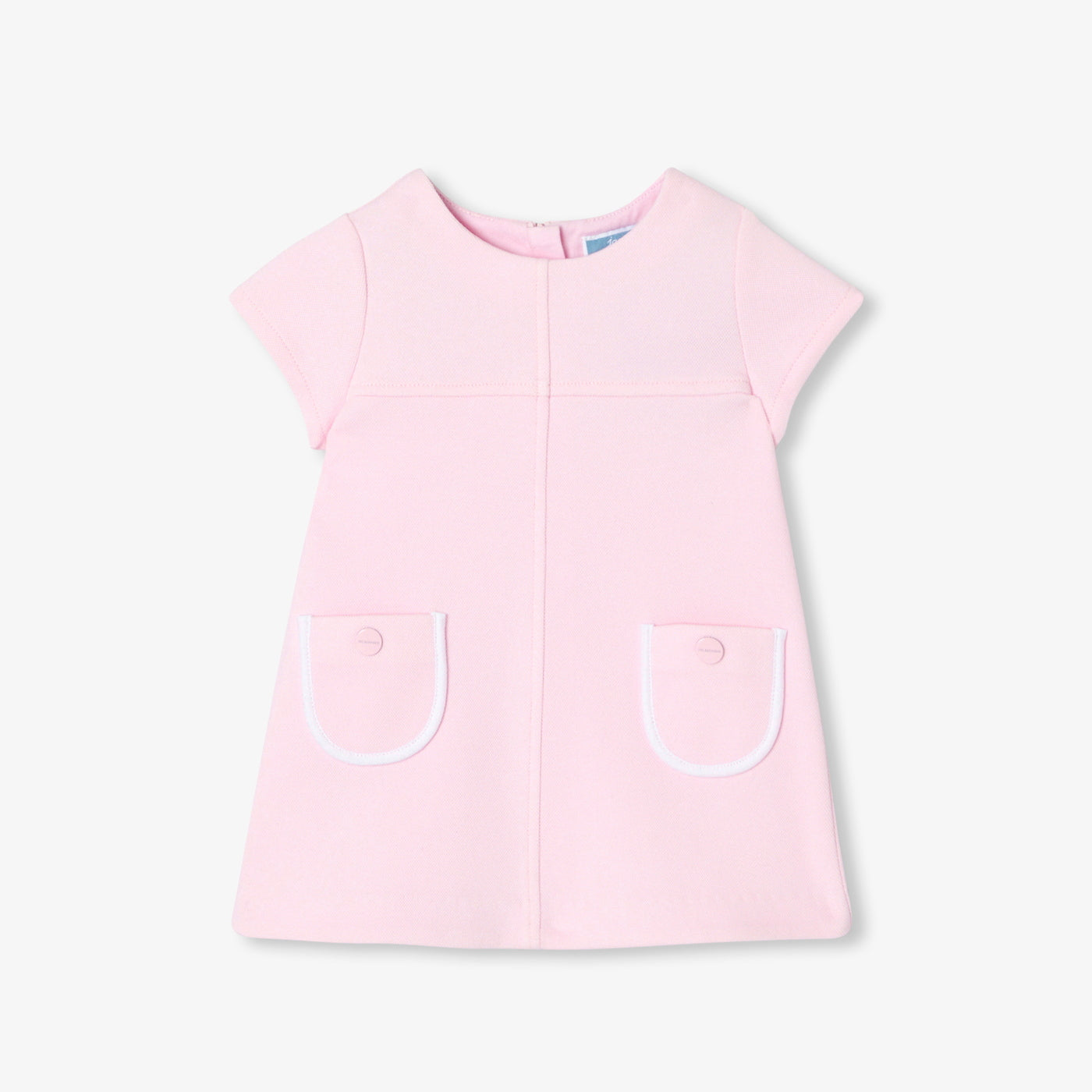 Baby girl cotton piqué dress - rose poudre jacadi