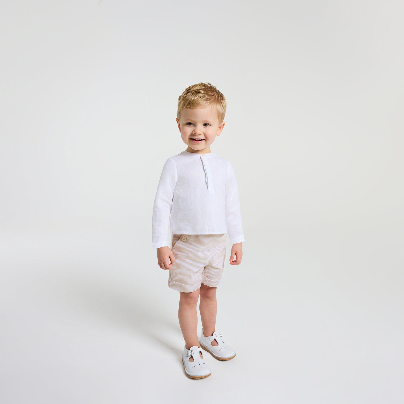 Baby boy tab shorts - blanc/beige