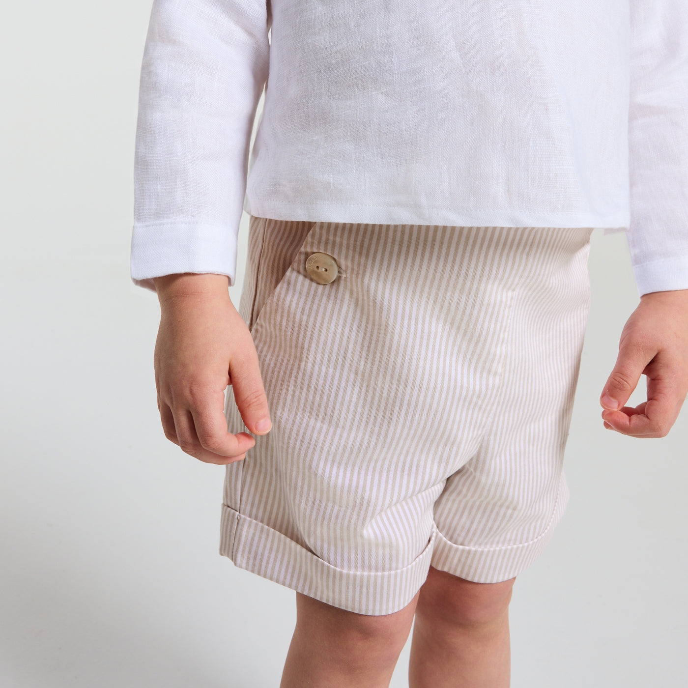 Baby boy tab shorts - blanc/beige