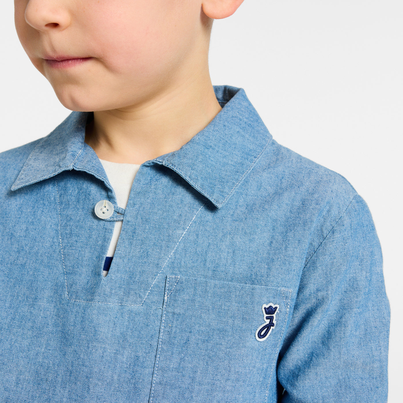 Child chambray sailor shirt - chambray